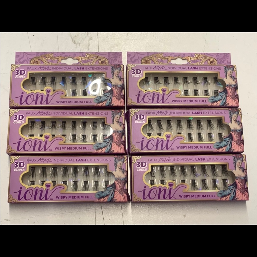 Ioni individual eye lash extensions wispy medium full faux mink SET OF 6 BOXES